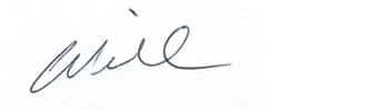 Signature that reads "Will"